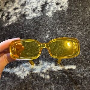 Yellow Rectangular Sunglasses